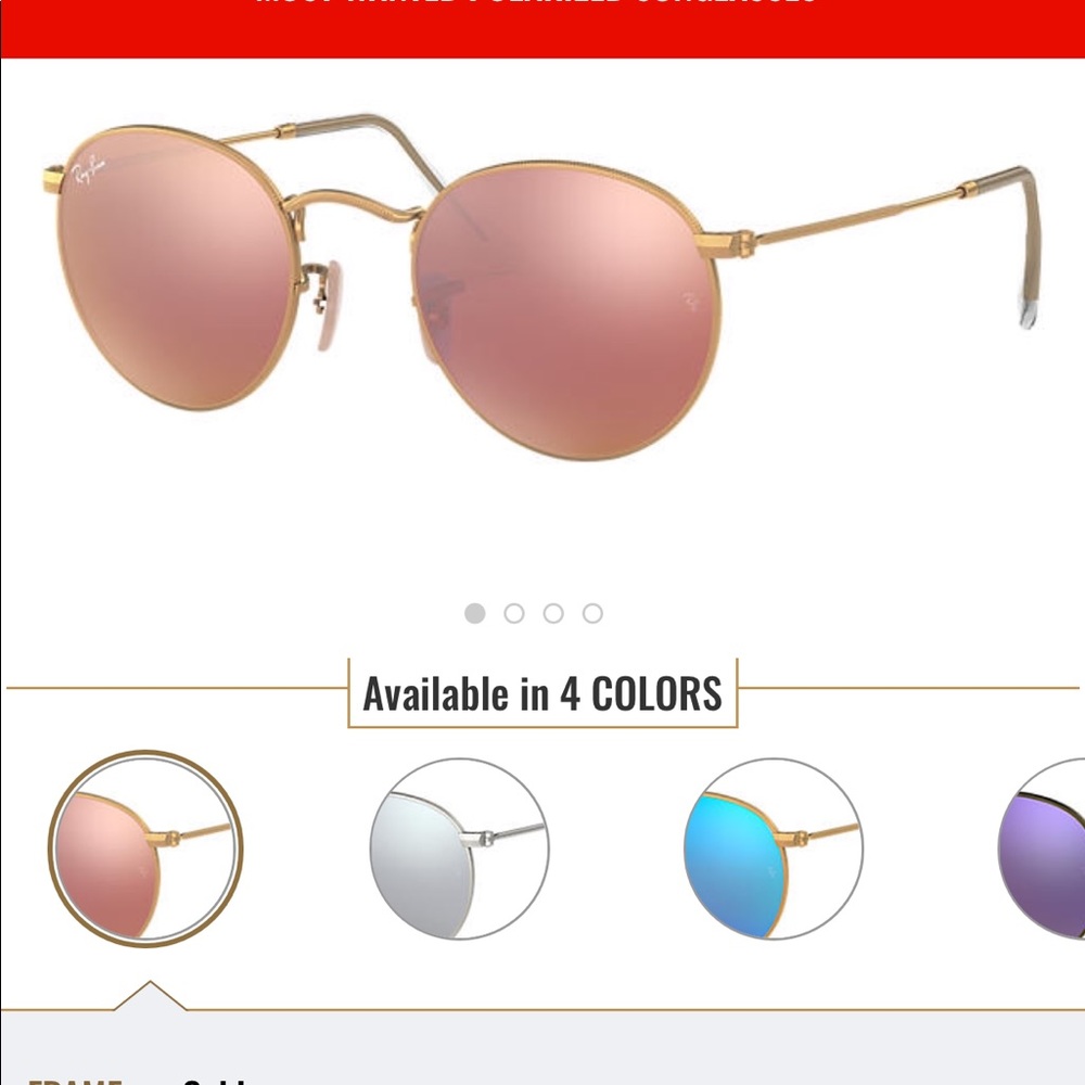 Rose gold copper flash authentic Ray Bans